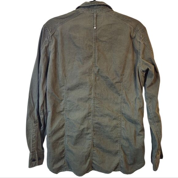G Star Raw Olive Green Cargo Button Down Shirt Men's Size M - Picture 2 of 6